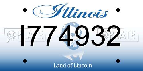 I774932 Illinois License Plate