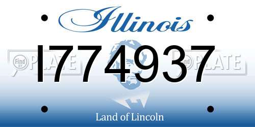 I774937 Illinois License Plate