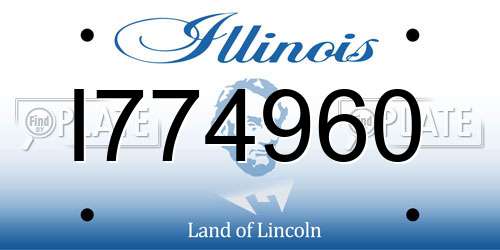 I774960 Illinois License Plate