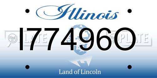 I77496O Illinois License Plate
