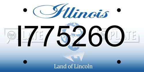I77526O Illinois License Plate