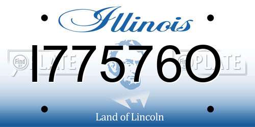 I77576O Illinois License Plate