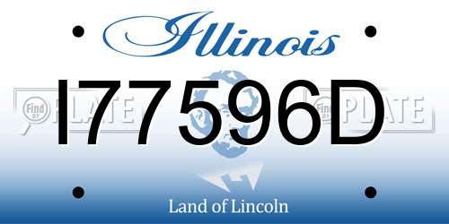 I77596D Illinois License Plate