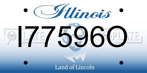 I77596O Illinois License Plate