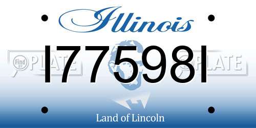 I77598I Illinois License Plate
