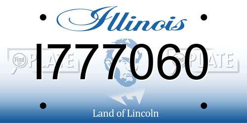 I777060 Illinois License Plate