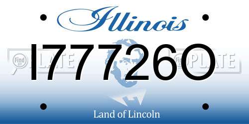 I77726O Illinois License Plate