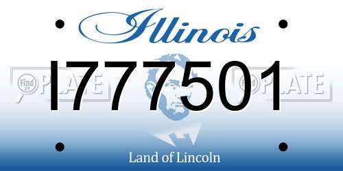 I777501 Illinois License Plate