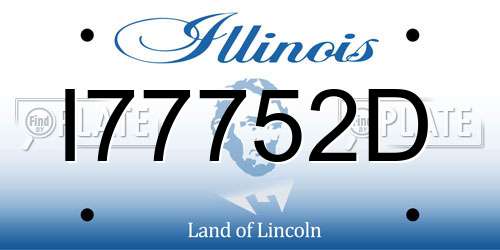 I77752D Illinois License Plate