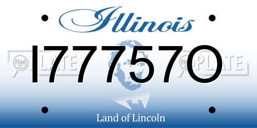 I77757O Illinois License Plate