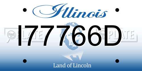 I77766D Illinois License Plate