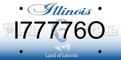 I77776O Illinois License Plate