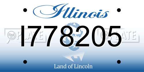 I778205 Illinois License Plate