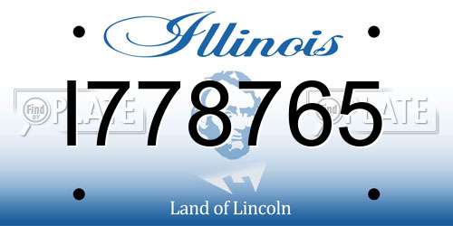 I778765 Illinois License Plate
