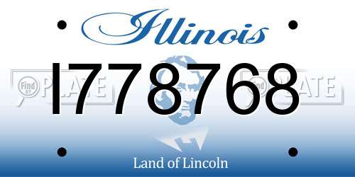 I778768 Illinois License Plate