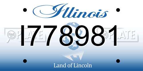 I778981 Illinois License Plate