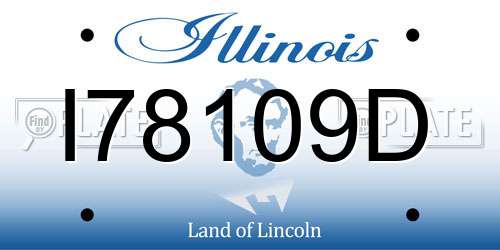 I78109D Illinois License Plate