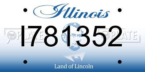 I781352 Illinois License Plate