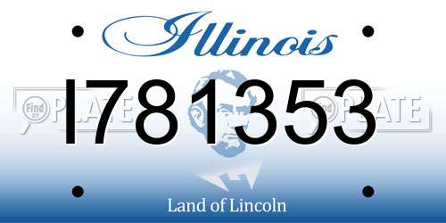 I781353 Illinois License Plate