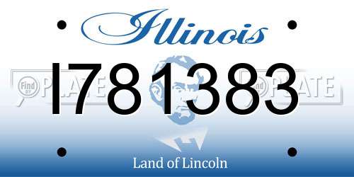 I781383 Illinois License Plate