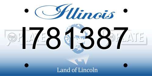 I781387 Illinois License Plate