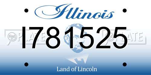 I781525 Illinois License Plate