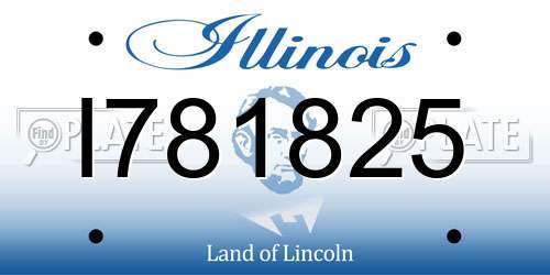 I781825 Illinois License Plate