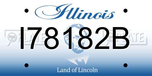 I78182B Illinois License Plate