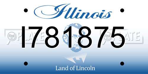 I781875 Illinois License Plate