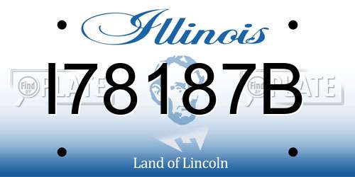 I78187B Illinois License Plate
