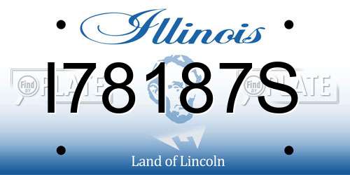 I78187S Illinois License Plate