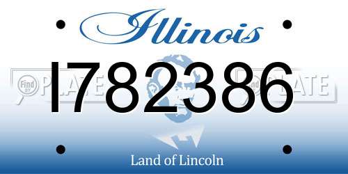 I782386 Illinois License Plate