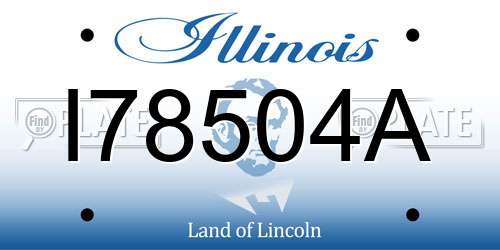 I78504A Illinois License Plate