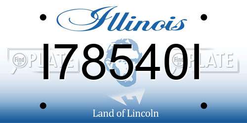 I78540I Illinois License Plate