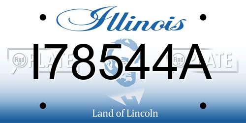 I78544A Illinois License Plate