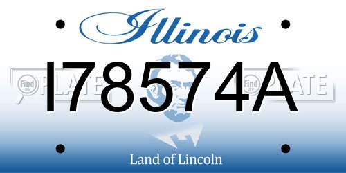 I78574A Illinois License Plate