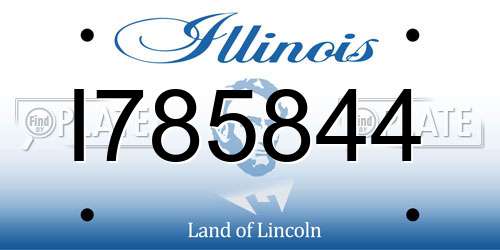 I785844 Illinois License Plate