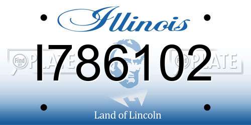 I786102 Illinois License Plate