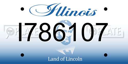 I786107 Illinois License Plate