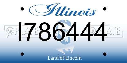 I786444 Illinois License Plate