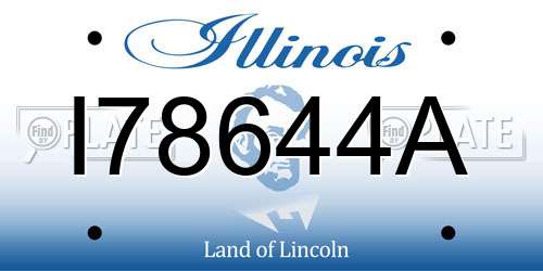 I78644A Illinois License Plate