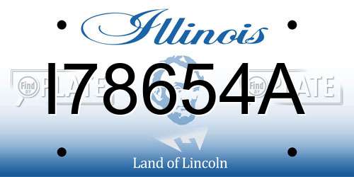 I78654A Illinois License Plate
