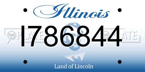 I786844 Illinois License Plate
