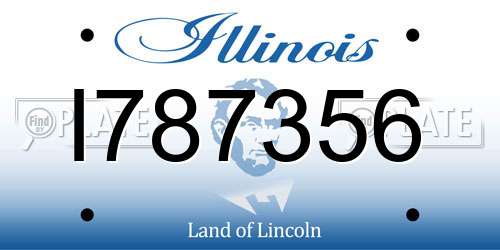 I787356 Illinois License Plate