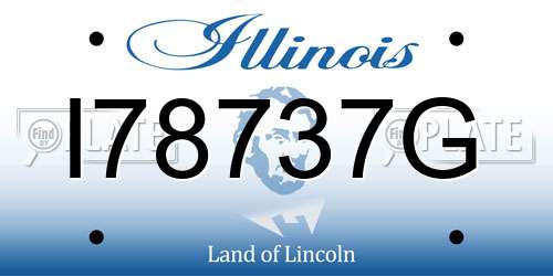 I78737G Illinois License Plate
