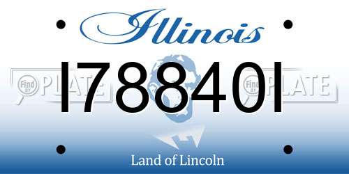 I78840I Illinois License Plate