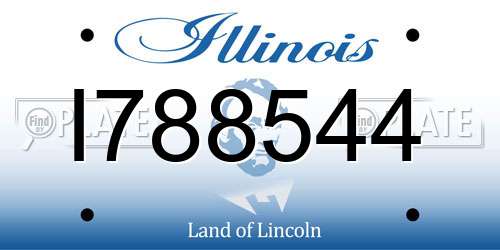 I788544 Illinois License Plate