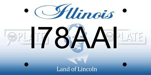 I78AAI Illinois License Plate