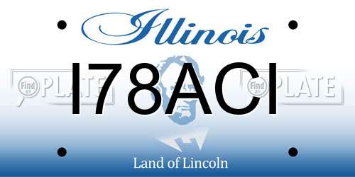 I78ACI Illinois License Plate