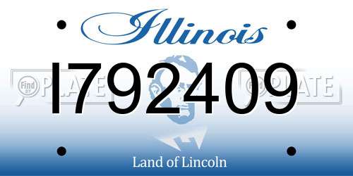 I792409 Illinois License Plate